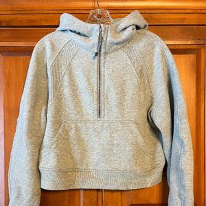 Lululemon Grey Scuba Half-Zip With Hood Size=XS/S